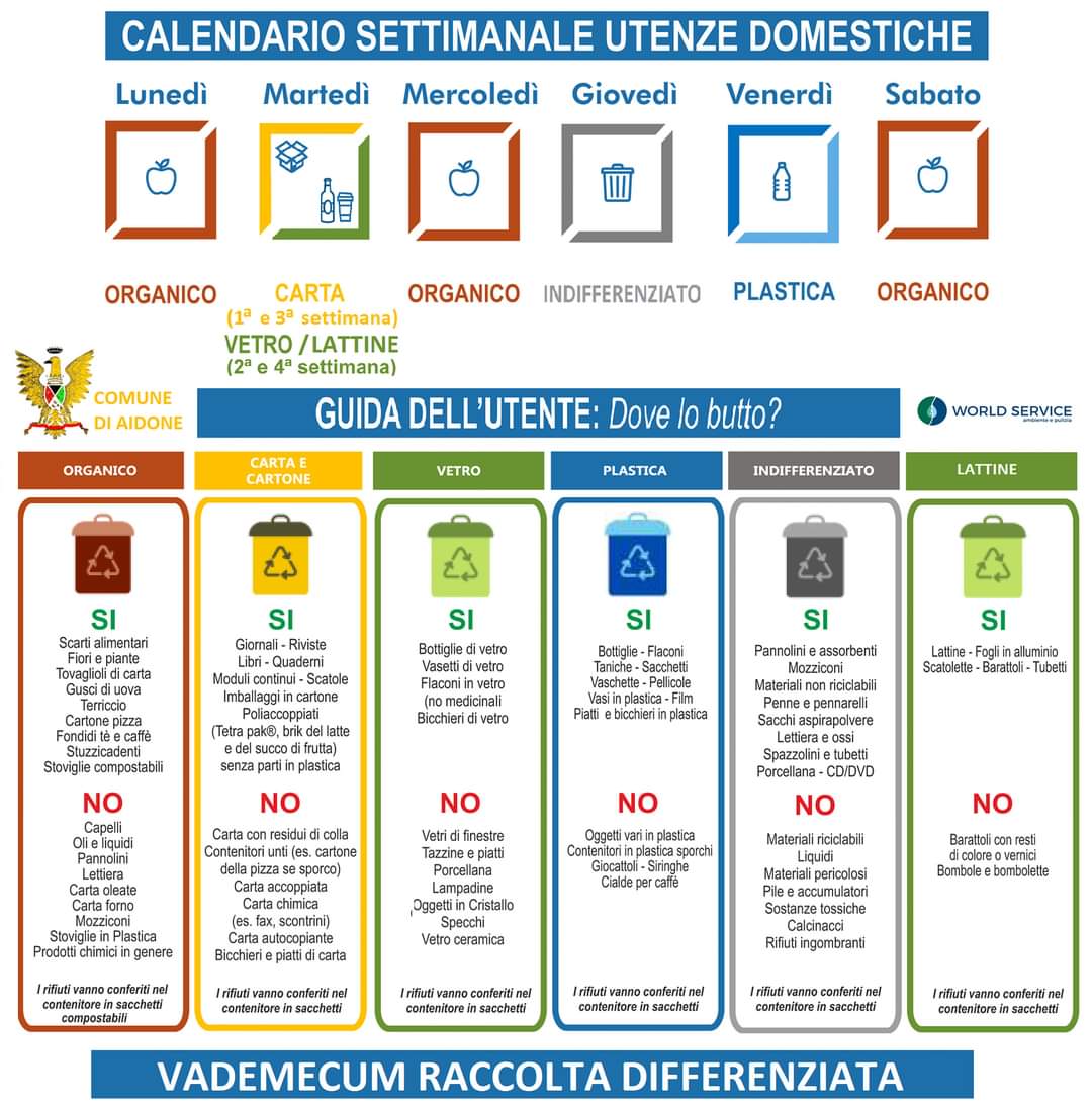 Comune di Aidone - Raccolta differenziata